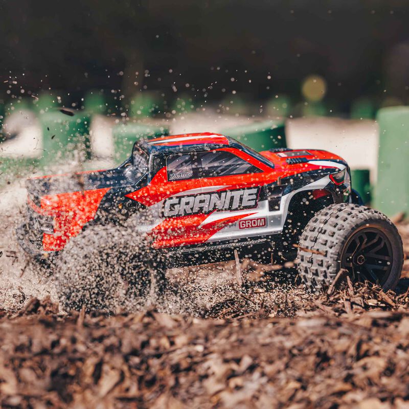 ARRMA - 1/18 GRANITE GROM MEGA 380 BRUSHED 4X4 MONSTER TRUCK RTR WITH BATTERY & CHARGER - RED