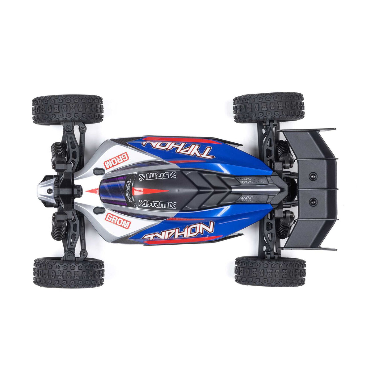 ARRMA - TYPHON GROM MEGA 380 BRUSHED 4X4 SMALL SCALE BUGGY RTR WITH BATTERY & CHARGER - BLUE/SILVER
