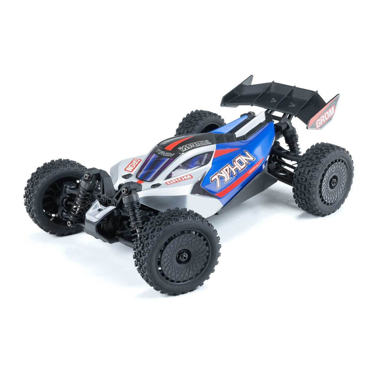ARRMA - TYPHON GROM MEGA 380 BRUSHED 4X4 SMALL SCALE BUGGY RTR WITH BATTERY & CHARGER - BLUE/SILVER