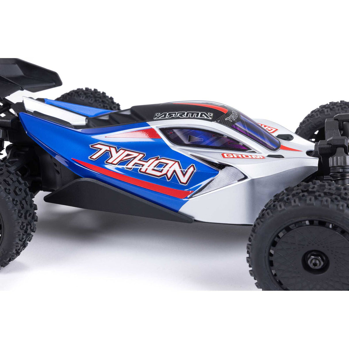 ARRMA - TYPHON GROM MEGA 380 BRUSHED 4X4 SMALL SCALE BUGGY RTR WITH BATTERY & CHARGER - BLUE/SILVER