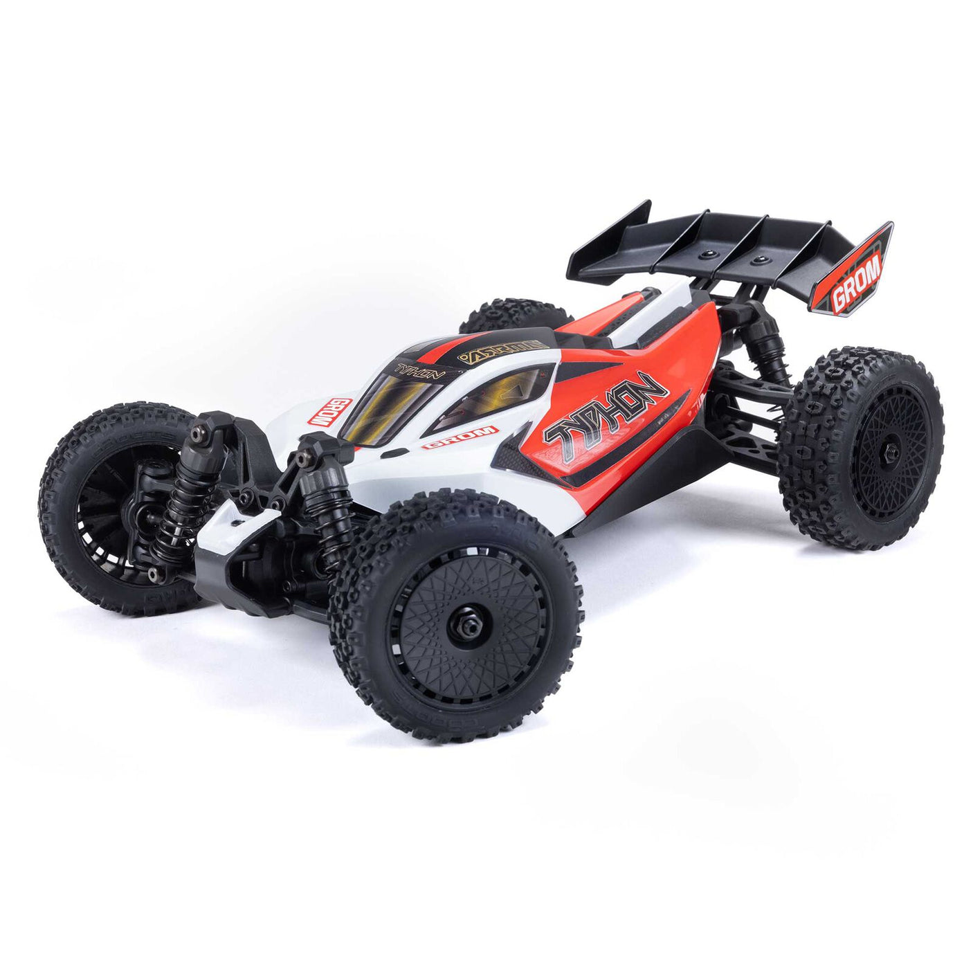 ARRMA - TYPHON GROM MEGA 380 BRUSHED 4X4 SMALL SCALE BUGGY RTR WITH BATTERY & CHARGER - RED/WHITE
