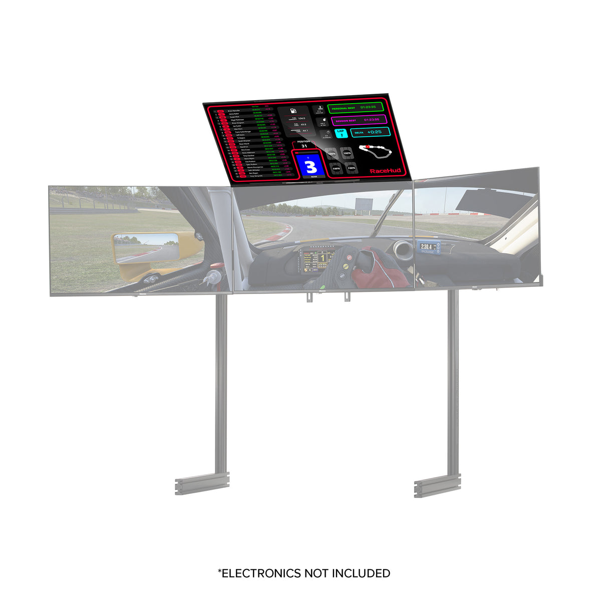 NEXT LEVEL RACING® ELITE FREESTANDING OVERHEAD / QUAD MONITOR STAND ADD-ON- BLACK