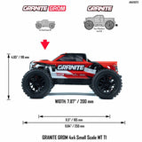 ARRMA - 1/18 GRANITE GROM MEGA 380 BRUSHED 4X4 MONSTER TRUCK RTR WITH BATTERY & CHARGER - RED