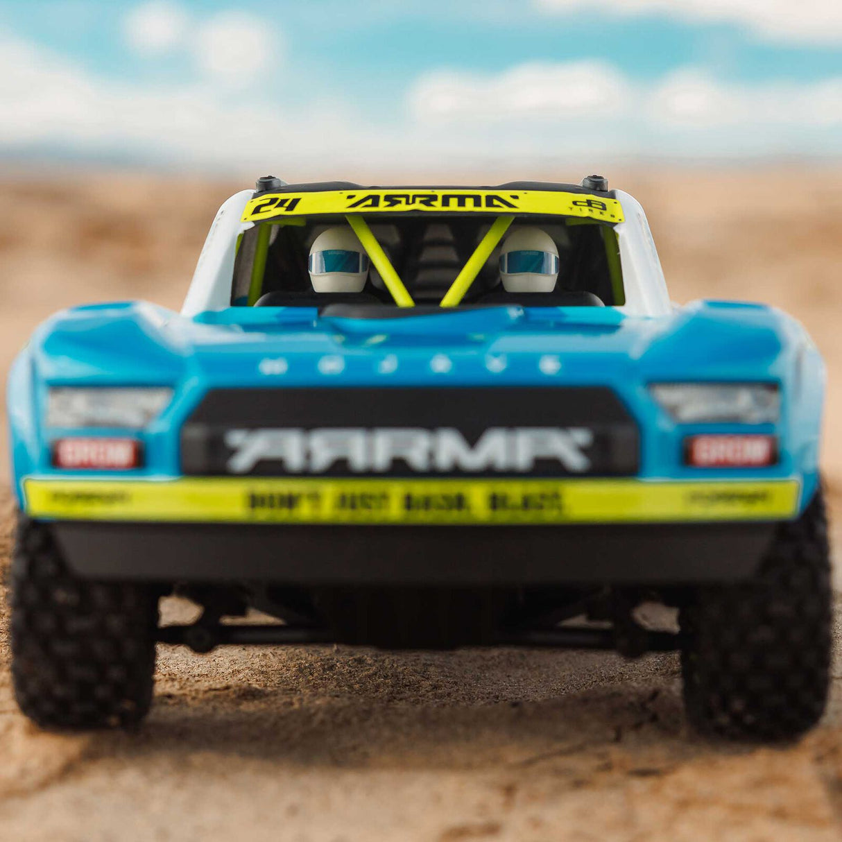 ARRMA - MOJAVE GROM MEGA 380 Brushed 4X4 Small Scale Desert Truck RTR with Battery & Charger, Blue/White