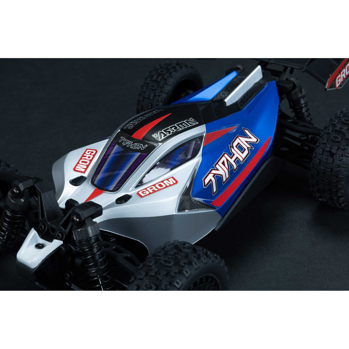 ARRMA - TYPHON GROM MEGA 380 BRUSHED 4X4 SMALL SCALE BUGGY RTR WITH BATTERY & CHARGER - BLUE/SILVER