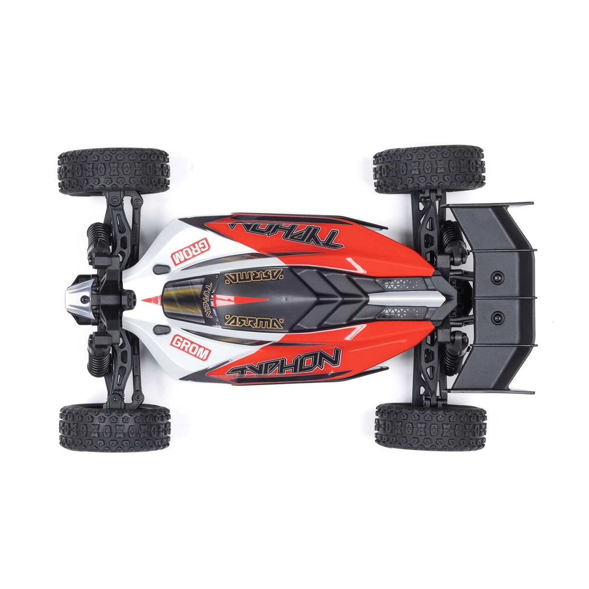 ARRMA - TYPHON GROM MEGA 380 BRUSHED 4X4 SMALL SCALE BUGGY RTR WITH BATTERY & CHARGER - RED/WHITE