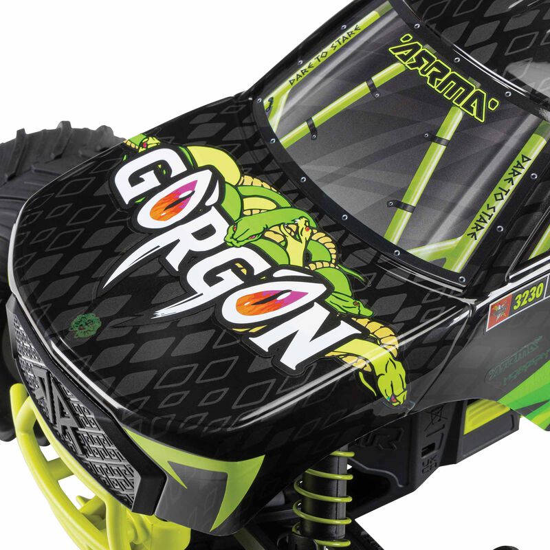 ARRMA - 1/10 GORGON 4X2 MEGA 550 BRUSHED MONSTER TRUCK RTR WITH BATTERY & CHARGER - YELLOW