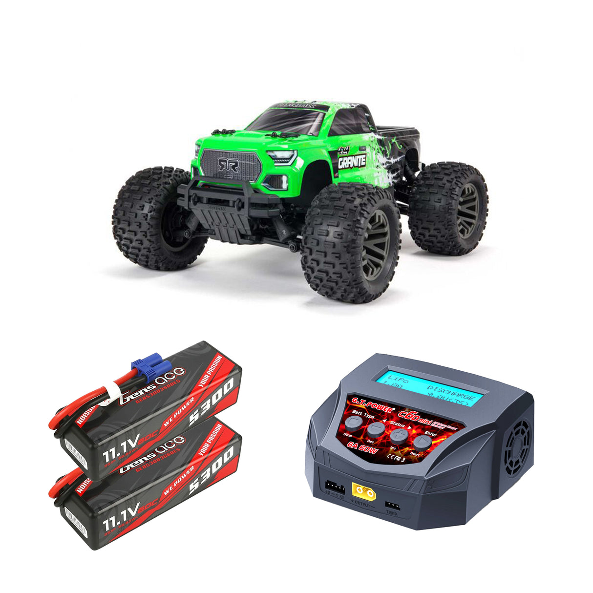 ARRMA - 1/10 GRANITE 4X4 V3 3S BLX GREEN | READY TO BASH BUNDLE