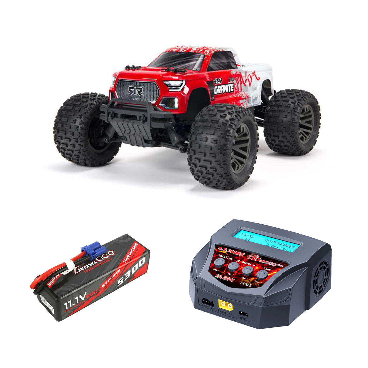 ARRMA - 1/10 GRANITE 4X4 V3 3S BLX RED | READY TO BASH BUNDLE