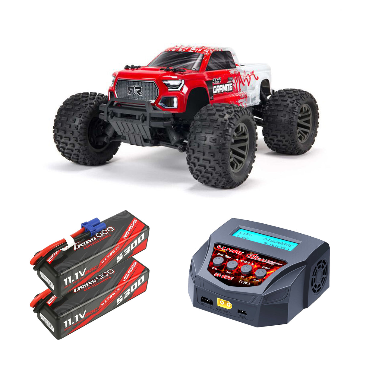 ARRMA - 1/10 GRANITE 4X4 V3 3S BLX RED | READY TO BASH BUNDLE